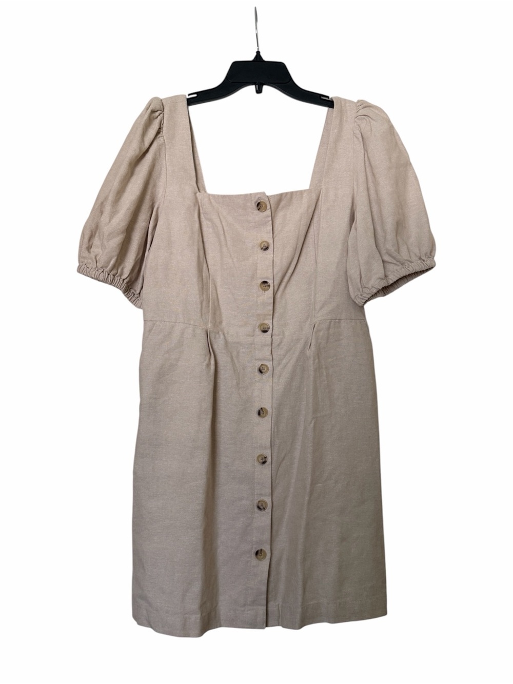 Old Navy Linen Blend Button Front Mini Dress Women’s Large Petite Puff Sleeve